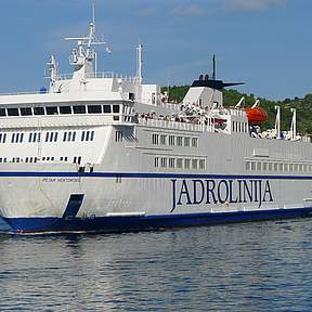 Jadrolinija ferry boats departing from Split harbour